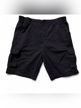 High Surf Men Cargo Shorts 36 38 Black 6 Pocket 100% Cotton Elastic Waist NWT